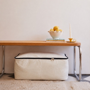 Natural Canvas Garment Bag with Zipper Closure for Home Storage Durable Organizer - Product Image 3