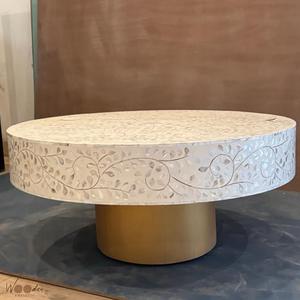 Mesa con Incrustaciones de Hueso de ILAHI, Diseño Moderno con Detalles de Ágata, Almacenamiento Portátil, Muebles para el Hogar - Product Image 2