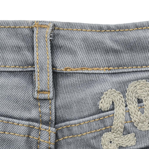 Pantalon cargo en laine peignée pour enfants, en polyester doux, style jean décontracté, service OEM, fournisseur en gros, vêtements pour garçons, fermeture boutonnée, délavage clair - Product Image 3