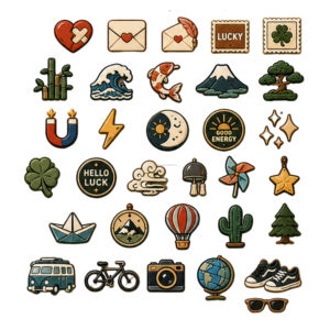 Lucky Theme Iron-On Patches With Star Moon <b>Cat</b> Horseshoe Symbols For Garment Decoration - Product Image 2