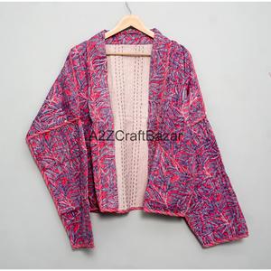 Chaqueta Acolchada Estilo Indio Vintage, 100% Algodón Tejido, Transpirable, Ecológica, Cuello en V, Diseño Floral para Mujeres y Niñas - Product Image 6