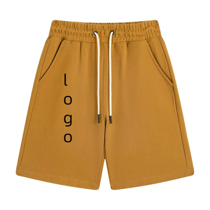 Shorts de jogging personnalisables pour hommes en coton biologique, motif bambou, longueur genou, bermudas, cordon de serrage, motif uni, pantalon de survêtement en jersey - Product Image 5