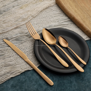 Juego de cubiertos/cubiertos de acero inoxidable de gracia brillante Grado 202/304 Cuchara brillante Tenedor y cuchillo Cuchara de bebé para mesa de comedor - Product Image 5