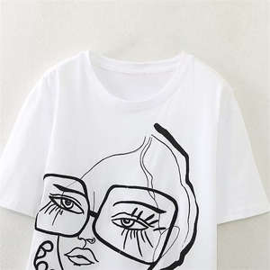 T-shirts imprimés en tricot pour femmes sur mesure, fabricant OEM, coton de qualité supérieure, tissu doux et confortable pour les marques de mode et les commandes en gros - Product Image 5