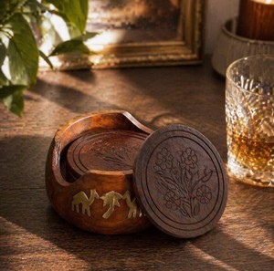 Acacia wood coaster simple coffee tea <b>cup</b> wood coaster for tableware and desktop wood <b>cup</b> coaster for hot selling - Product Image 1