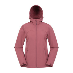 Veste softshell à capuche pour femme, coupe-vent, couleur unie, manches longues, fermeture éclair sur le devant, pour l'hiver - Product Image 1