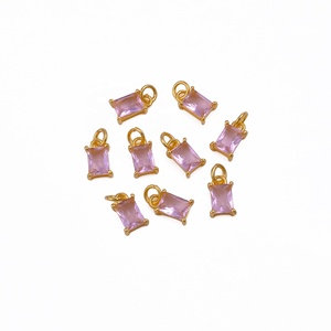 Elegant Pink <b>Amethyst</b> Quartz Rectangle 18K Gold Plated Handmade Charm <b>Pendant</b> for Necklace & Bracelet Wholesale Jewelry Supplies - Product Image 5