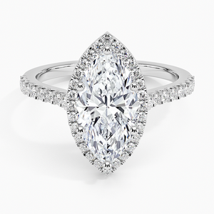 Bague en argent 925 sertie d'un diamant Odessa Halo de 2 carats, couleur D, pureté VVS1, moissanite certifiée GRA, coupe Marquise enchanteuse - Product Image 1