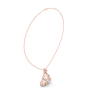 Colgante de Diamante de 0.86 Quilates, Corte Brillante, Cultivado en Laboratorio, Chapado en Oro Rosa de 14K, Regalo de San Valentín para Mujer, Elegante, Floral, de Lujo - Product Image 4