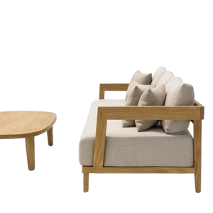 Juego de Sofás para Exteriores ARTERRA Premium Hotel Villa Teak, Cojines Resistentes a la Intemperie, Mesa de Centro Ovalada, Muebles de Patio - Product Image 3