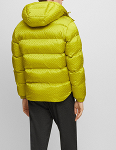 High Quality Light Color Men's Winter Puffer Jacket with Zipper Closure Print Pattern Waterproof & Breathable Thick Soft Shell - Product Image 4