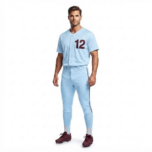 Professional Men's Athletic Field Uniform 100% Cotton Short Full Button Shirt <b>Trousers</b> Custom Team Sportswear Supplier V-Neck - Product Image 1