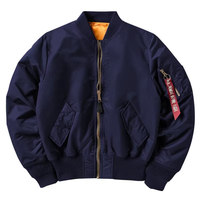 Blouson aviateur homme sur mesure de haute qualité, broderie de logo personnalisée, impression, blouson MA1 fin, tissu tissé imperméable, motif