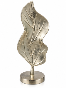 Silver Aluminium Leaf Tabletop Decor Sculpture Decorative Metal Leaf Statue Modern Botanical Accent <b>Ornament</b> for Home Office - Product Image 4