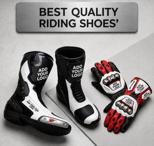 Bottes de moto pour hommes, noir, blanc, rouge, PU, fermeture éclair, résistantes à l'abrasion, logo personnalisé, toutes saisons, semelle intermédiaire EVA - Product Image 3