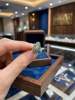 Bague de fiançailles originale Mehrajudin Gems en opale de feu ovale brute, sertie en argent sterling 925 avec griffes, opale noire naturelle Welo