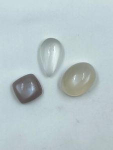 Natural Brown White And Beige <b>Colour</b> Moonstone Top Quality Crystal Stone 13.53Carat 3Pcs High Quality for Jewelry Making - Product Image 1