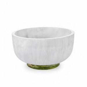 Bol en résine rose, écologique, incassable, pour salade, design marbré personnalisé, bol à fruits en résine pour restaurant - Product Image 2