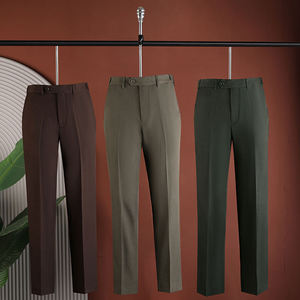 Pantalon de Costume Homme Style Italien Vintage 2026 – Infroissable, Respirant, Tissu Peigné, Coupe Droite – Idéal Été - Product Image 1