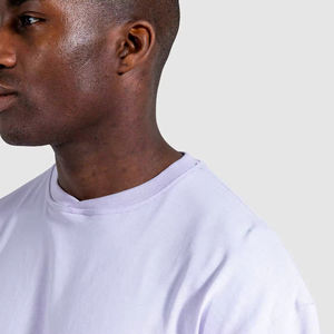 T-shirts blancs unis grande taille prêts à être expédiés, en coton épais, avec logo personnalisé, t-shirt oversize vierge pour hommes - Product Image 4