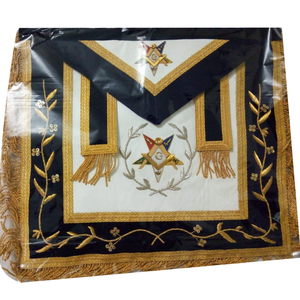 Nouveauté : Tabliers maçonniques ajustables personnalisés en velours avec broderie 3D et broderie à la main dorée, Régalia fabriquée au Pakistan - Product Image 3