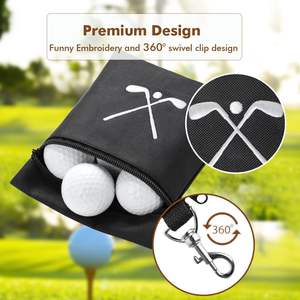 Bolsa para tees de golf, bolsa impermeable para tees de golf con clip giratorio, bolsa para objetos de valor con cremallera de 6,9x5,4 pulgadas, soporte portátil para pelotas de golf - Product Image 2
