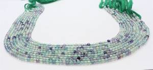 Perles de fluorite naturelle multi-facettes, forme rondelle, 3 à 4 mm, perles de fluorite en vrac, chaîne de perles pour la création de bijoux - Product Image 2