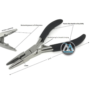 Kit d'outils professionnels pour extensions de cheveux, pinces à micro-anneaux, aiguilles à boucle, avec étui de rangement - Product Image 3