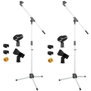 5 Core Mic <b>Stand</b> Floor Pair Universal 72" Height Adjustable Tripod <b>Microphone</b> <b>Stands</b> w Boom Arm - Product Image 1