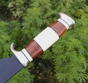 Custom OEM DIY Handmade Industrial Grade Camping Hunting Bowie <b>Knife</b> Clip Point Straight Carbon Steel 3mm <b>Bone</b>+Wood <b>Handle</b> - Product Image 2
