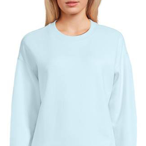 เสื้อสเวตเตอร์ถักคอกลมสีฟ้าอ่อนสำหรับผู้หญิง แขนยาว สีพื้น ระบายอากาศได้ดี เหมาะสำหรับใส่ในฤดูใบไม้ผลิ - Product Image 4
