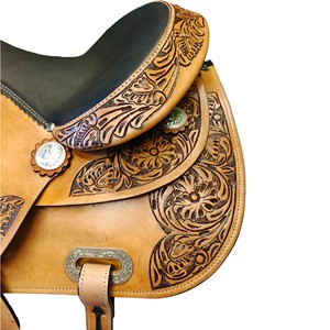 Selle de cheval Western en cuir de qualité supérieure pour la course de baril, toutes tailles disponibles - Product Image 5