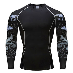 Personaliza Tu Propio Logotipo, Camiseta de Compresión Sublimada de Manga Larga, Rashguard de MMA, Rashguard de BJJ, para Hombre - Product Image 1