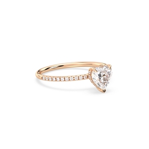 Reyes แหวนเพชรที่โซลิแทร์สำหรับผู้ใหญ่ HPHT CVD ประดับ1.18หัวใจทองคำ14K แหวนหมั้นเพชรกะรัต - Product Image 3