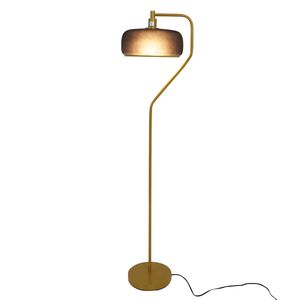 Lampadaire Astris 110 120V noir pulvérisé et doré - Product Image 1