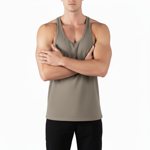 Premium Stitching Sports Running Fitness Training Racerback Undershirt Vest <b>Singlet</b> <b>Mens</b> Workout Wholesale Tank Tops 100% Cotton - Product Image 4