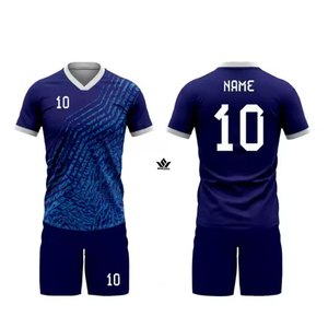 Ensemble de maillot de football pour garçons, imprimé jaune, col en V, manches courtes, short blanc, respirant, anti-transpiration, logo personnalisé sur le devant, pour équipe - Product Image 2