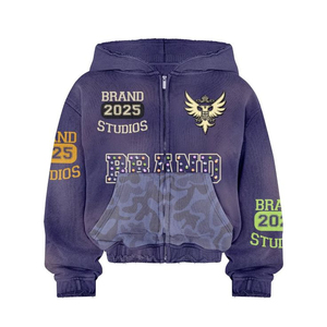 Sweat à capuche personnalisé SHY SPORTS en molleton 100 % coton, coupe classique, délavé à l'acide, avec logo imprimé uni, pour homme - Product Image 4
