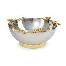 Elegantes Tazones para Servir Hechos a Mano en Acero Inoxidable Sostenible con Escultura Floral de Mariposa Dorada, Decoración Festiva para Mesa - Product Image 3