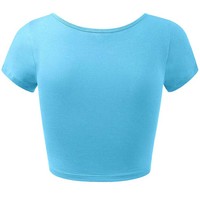 T-shirt court léger et de haute qualité pour femme en nylon/coton, respirant, anti-boulochage, toutes saisons, logo personnalisé, tendance, vente en gros