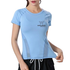 Camiseta deportiva para mujer, delgada y fina, de secado rápido, de manga corta, para gimnasio, correr, libro de verano, ropa de Yoga, ropa de entrenamiento, Tops. - Product Image 1