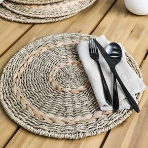 High Quality Woven Seagrass <b>Placemats</b> <b>Table</b> Decor Boho Round <b>Table</b> Mats Coaster Made by Vietnamese Supplier - Product Image 1