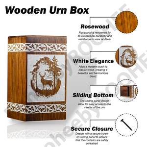 Handcrafted Rosewood Urn <b>Box</b> Tree of Life <b>Memorial</b> <b>Keepsake</b> handmade urn <b>box</b> - Product Image 4