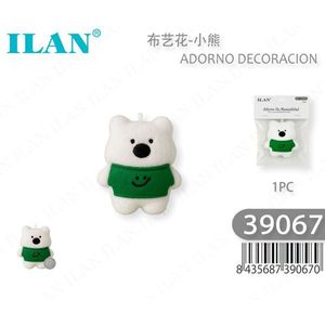 Ornamento Decorativo Orso Verde Ilan 1 Pezzo con Fiori Secchi - Product Image 1