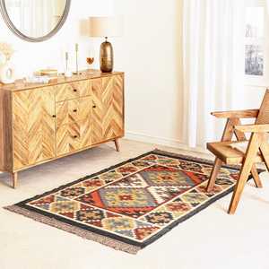 Alfombra de Área Hecha a Mano de Lujo, Alfombras Kilim de Yute y Lana Tejidas a Mano para Sala de Estar, Dormitorio y Estudio - Product Image 3