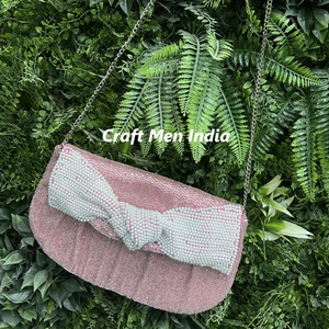 กระเป๋าถือคลัทช์ปาร์ตี้ตอนเย็นประดับคริสตัลหรูหราสำหรับผู้หญิงดีไซน์ที่เป็นมิตรต่อสิ่งแวดล้อมน้ำหนักเบา - Product Image 1