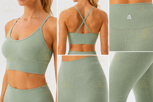 Conjunto de Yoga sin Costuras para Mujer, Leggings de Cintura Alta, Sujetador Deportivo, Ropa Deportiva para Gimnasio, Ejercicio y Fitness - Product Image 5