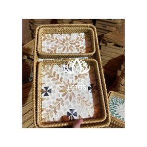 ENVÍO RÁPIDO: Bolsa de Ratán con Acabado Impecable para una Rápida Organización de Eventos y una Aportación Estética Deliciosa para Uso Artístico en Zonas de Comida Tradicionales - Product Image 1