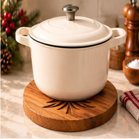 Sous-plats de Noël en bois de 10 pouces, rondes et rustiques, pour plats chauds, théières et casseroles, pour comptoir de cuisine, vente en gros
