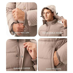 Chaqueta de Invierno para Hombre, Acolchada, Gruesa, con Capucha, Impermeable, Cálida, Informal, para Exteriores - Product Image 3